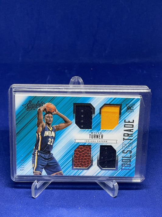 MYLES TURNER 2015-16 PANINI ABSOLUTE TOOLS OF THE TRADE QUAD JERSEY RC #D 42/75