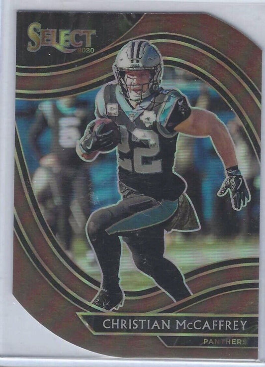 CHRISTIAN MCCAFFREY 2020 PANINI SELECT FIELD LEVEL BRONZE PRIZM DIE CUT #D /355