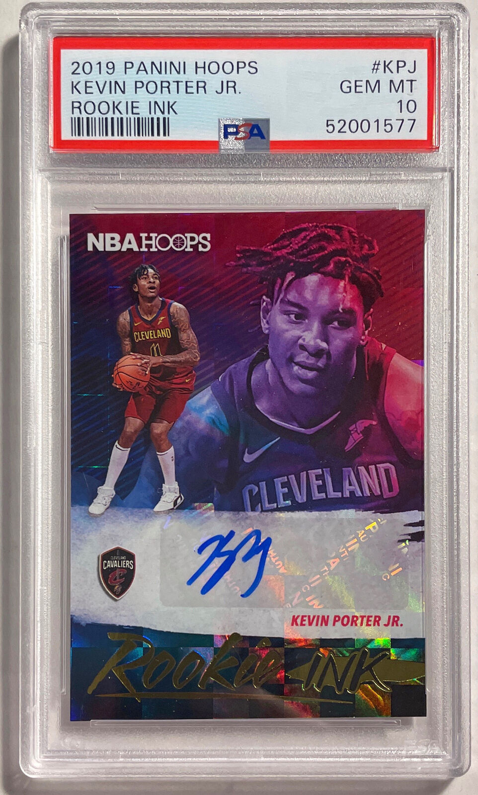 KEVIN PORTER JR. 2019 PANINI NBA HOOPS ROOKIE INK AUTO RC PSA 10 GEM MINT POP 13