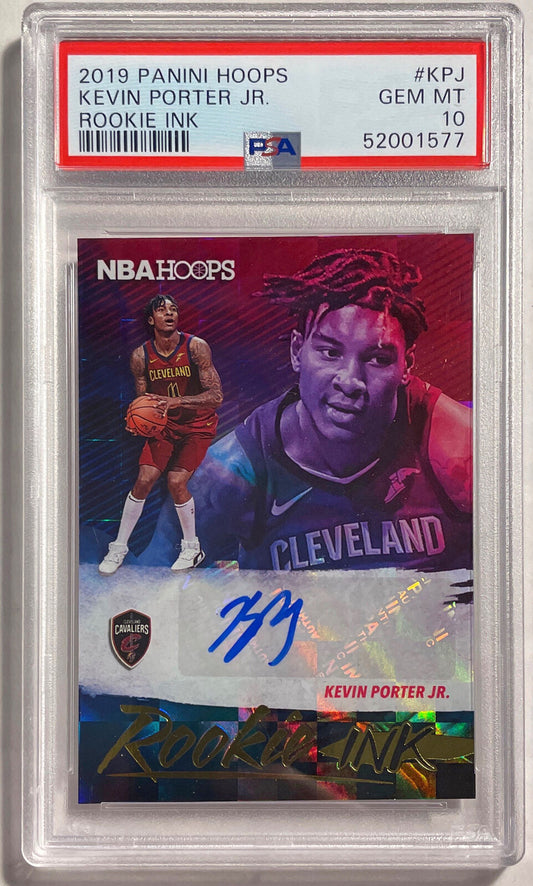 KEVIN PORTER JR. 2019 PANINI NBA HOOPS ROOKIE INK AUTO RC PSA 10 GEM MINT POP 13