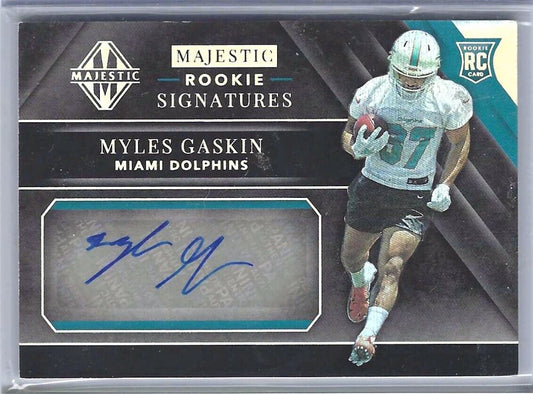 MYLES GASKIN 2019 MAJESTIC ROOKIE SIGNATURES PLATINUM AUTO RC #D /25