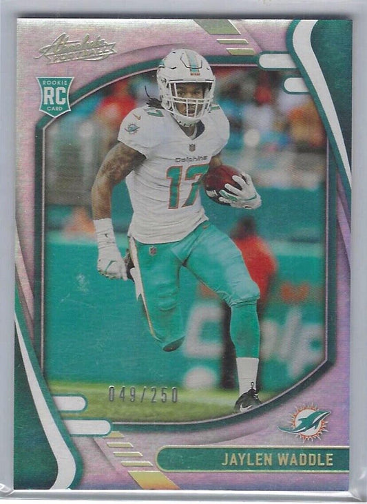 JAYLEN WADDLE 2021 ABSOLUTE SILVER ROOKIE RC #D /250