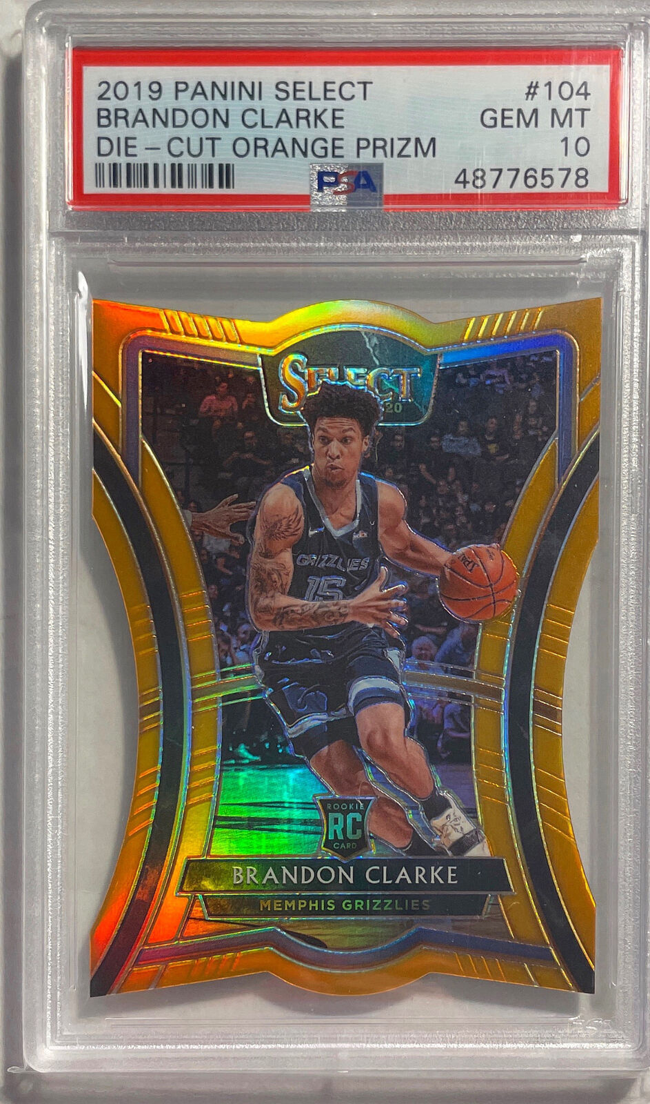 BRANDON CLARKE 2019 SELECT DIE-CUT ORANGE PRIZM RC #D /65 PSA 10 GEM MINT POP 7