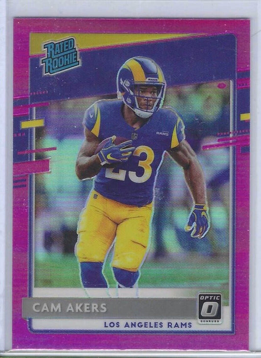 CAM AKERS 2020 DONRUSS OPTIC PINK HOLO RATED ROOKIE RC #175