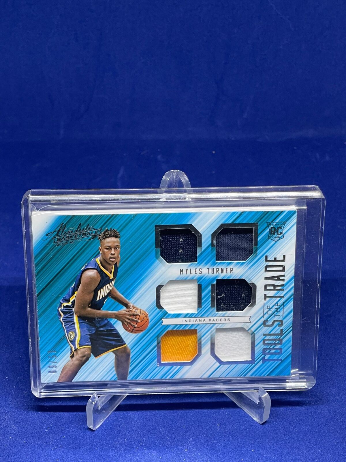 MYLES TURNER 2015-16 PANINI ABSOLUTE TOOLS OF THE TRADE SIX JERSEY RC #D /60