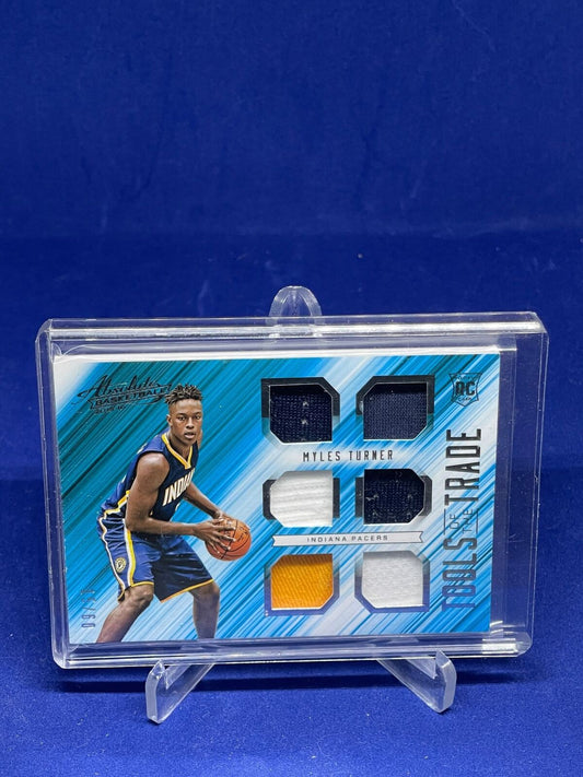 MYLES TURNER 2015-16 PANINI ABSOLUTE TOOLS OF THE TRADE SIX JERSEY RC #D /60