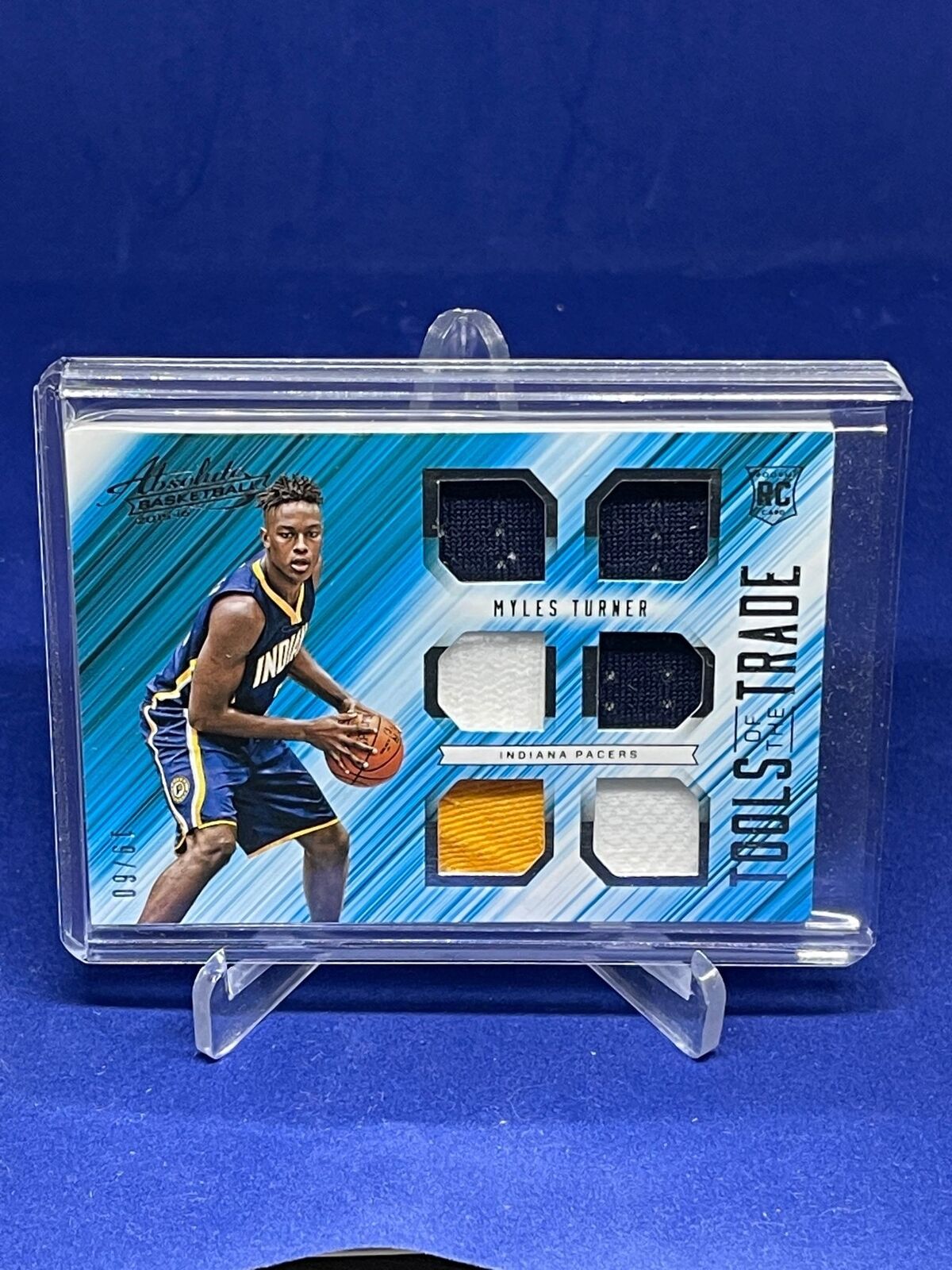 MYLES TURNER 2015-16 PANINI ABSOLUTE TOOLS OF THE TRADE SIX JERSEY RC #D /60