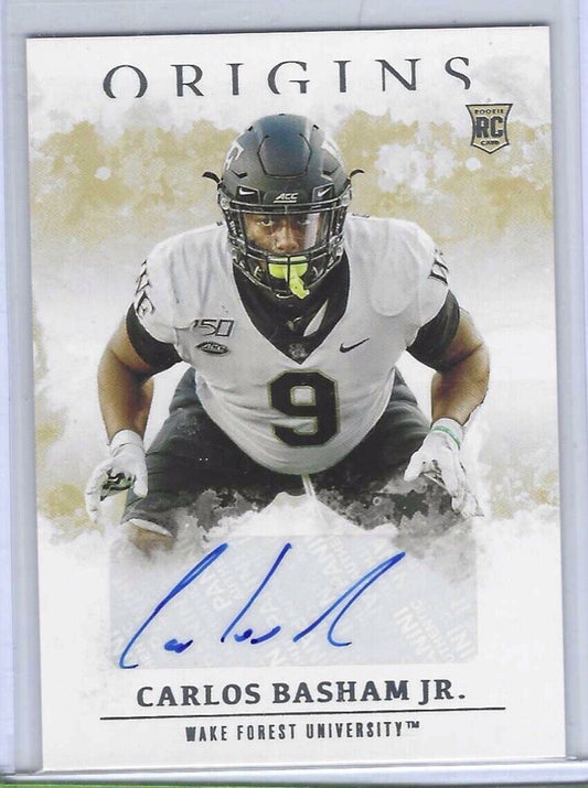 CARLOS BASHAM JR 2021 PANINI CHRONICLES DRAFT PICKS ORIGINS AUTO RC #OA-CBJ