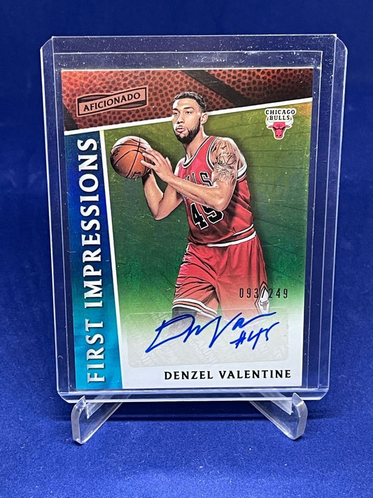 DENZEL VALENTINE 2016-17 PANINI AFICIONADO FIRST IMPRESSIONS AUTO RC #D 93/249