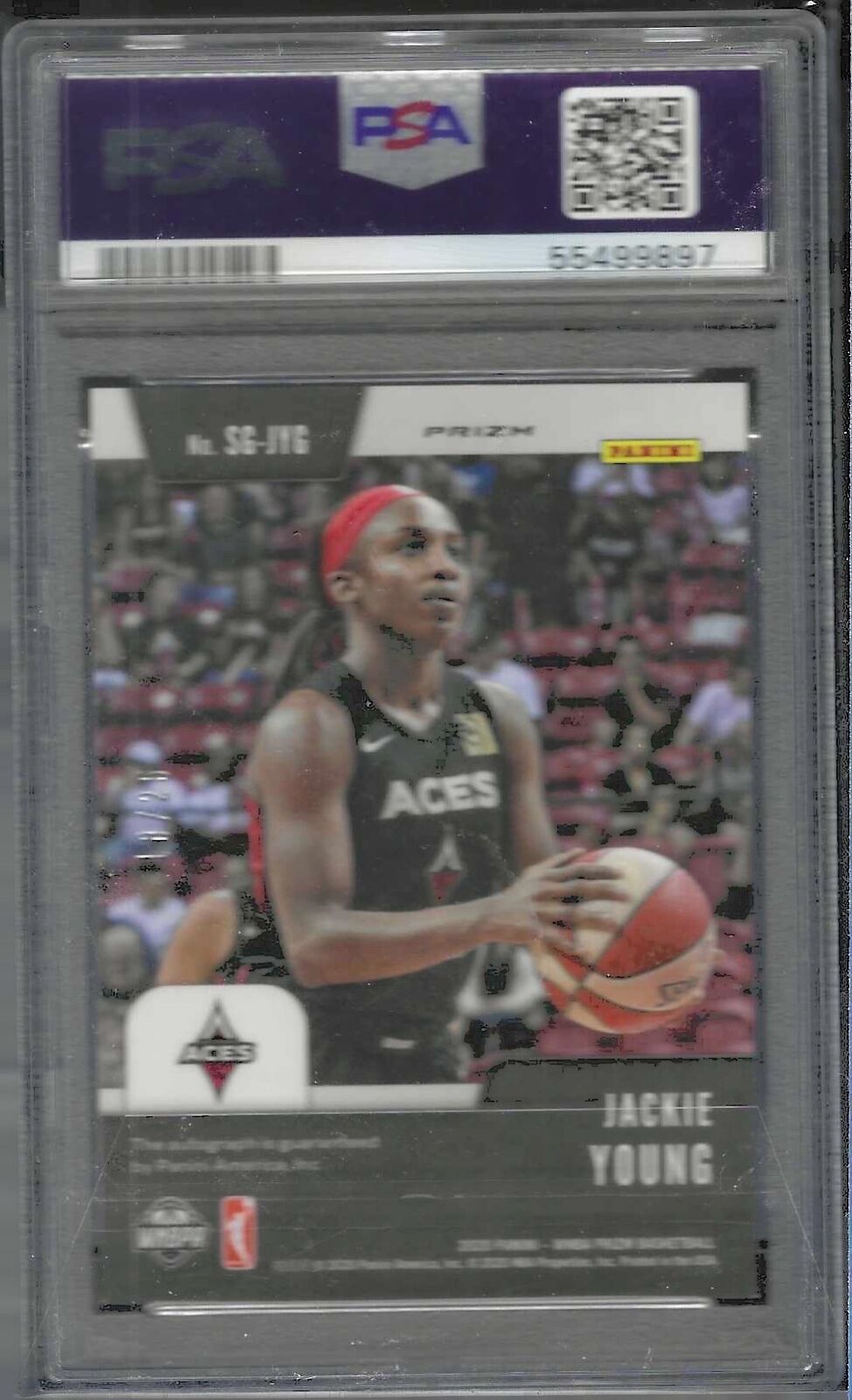 JACKIE YOUNG 2020 PANINI PRIZM WNBA MOJO PRIZM AUTO /25 PSA 9 MINT 10 AUTO POP 2