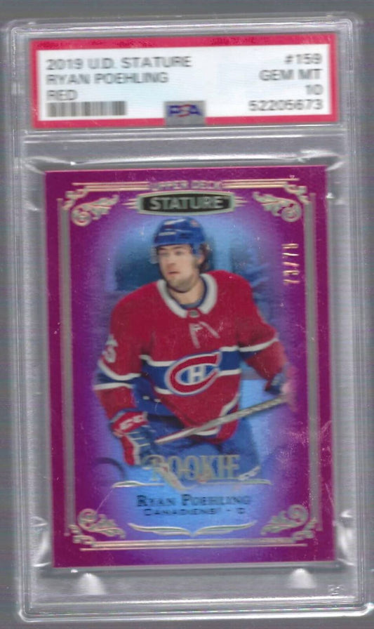 RYAN POEHLING 2019-20 UD STATURE RED FOIL ROOKIE RC /75 PSA 10 GEM MINT POP 1/1