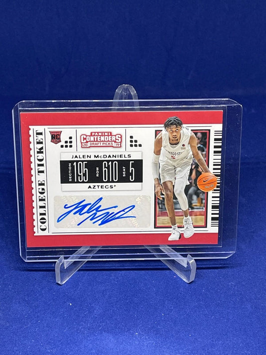 JALEN MCDANIELS 2019 PANINI CONTENDERS DRAFT PICKETS COLLEGE TICKET AUTO RC #84