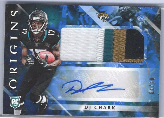 DJ CHARK 2018 PANINI ORIGINS RPA BLUE PATCH AUTO RC #D 4/49