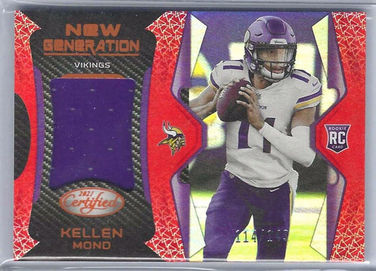 KELLEN MOND 2021 CERTIFIED ORANGE NEW GENERATION JERSEY RC #D 114/149