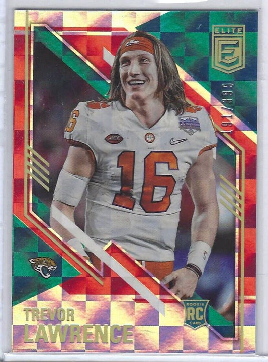 TREVOR LAWRENCE 2021 DONRUSS ELITE SILVER RED PRIZM RC #D 191/399