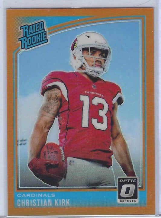 CHRISTIAN KIRK 2018 DONRUSS OPTIC ORANGE HOLO RATED ROOKIE RC #D 5/199