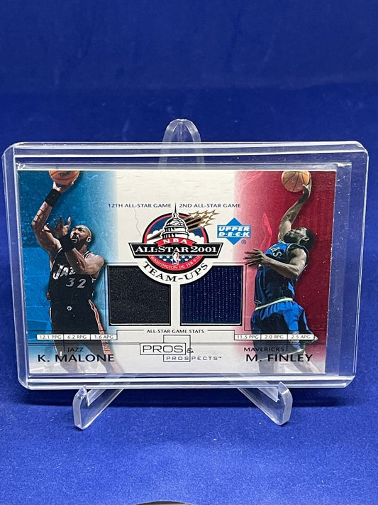 KARL MALONE MICHAEL FINLEY 2001 PROS AND PROSPECTS ALL STAR GAME STATS JERSEY