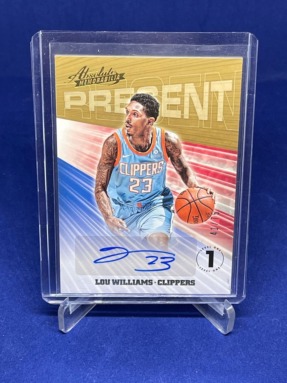 LOU WILLIAMS 2018-19 PANINI ABSOLUTE PRESENT AUTOGRAPHS AUTO #D 41/75