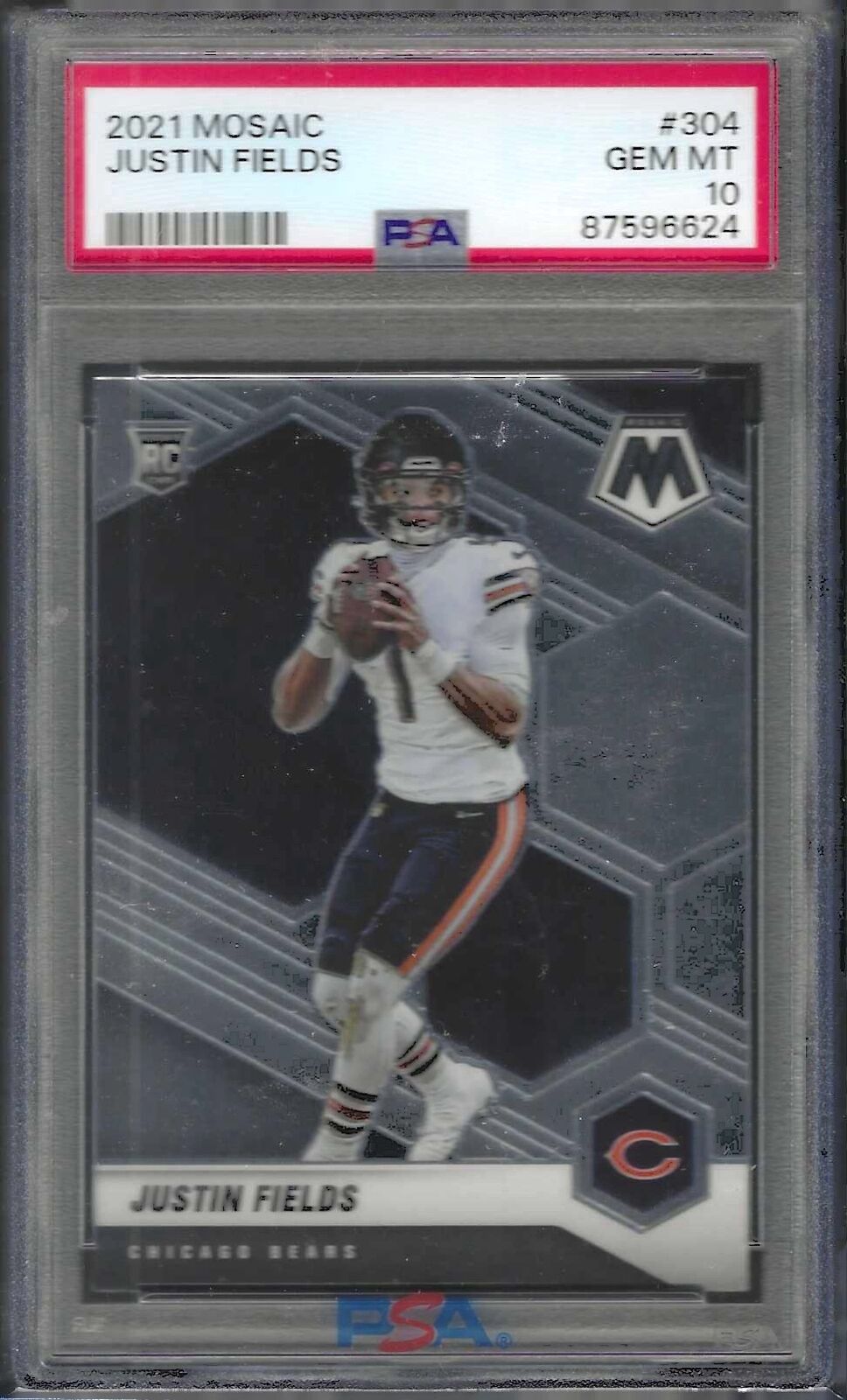 JUSTIN FIELDS 2021 PANINI MOSAIC ROOKIE RC #304 PSA 10 GEM MINT