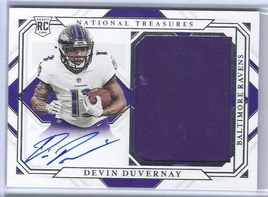 DEVIN DUVERNAY 2020 NATIONAL TREASURES JUMBO JERSEY AUTO RC #D 83/99