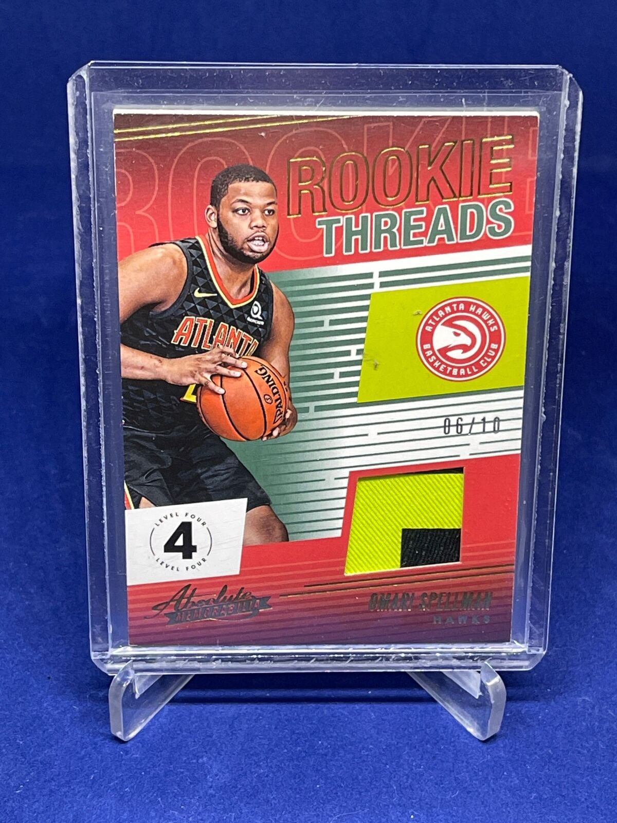 OMARI SPELLMAN 2018-19 PANINI ABSOLUTE ROOKIE THREADS PATCH RC #D 6/10