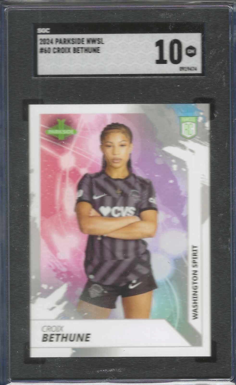 CROIX BETHUNE 2024 PARKSIDE NWSL ROOKIE RC SGC 10 GEM MINT #60