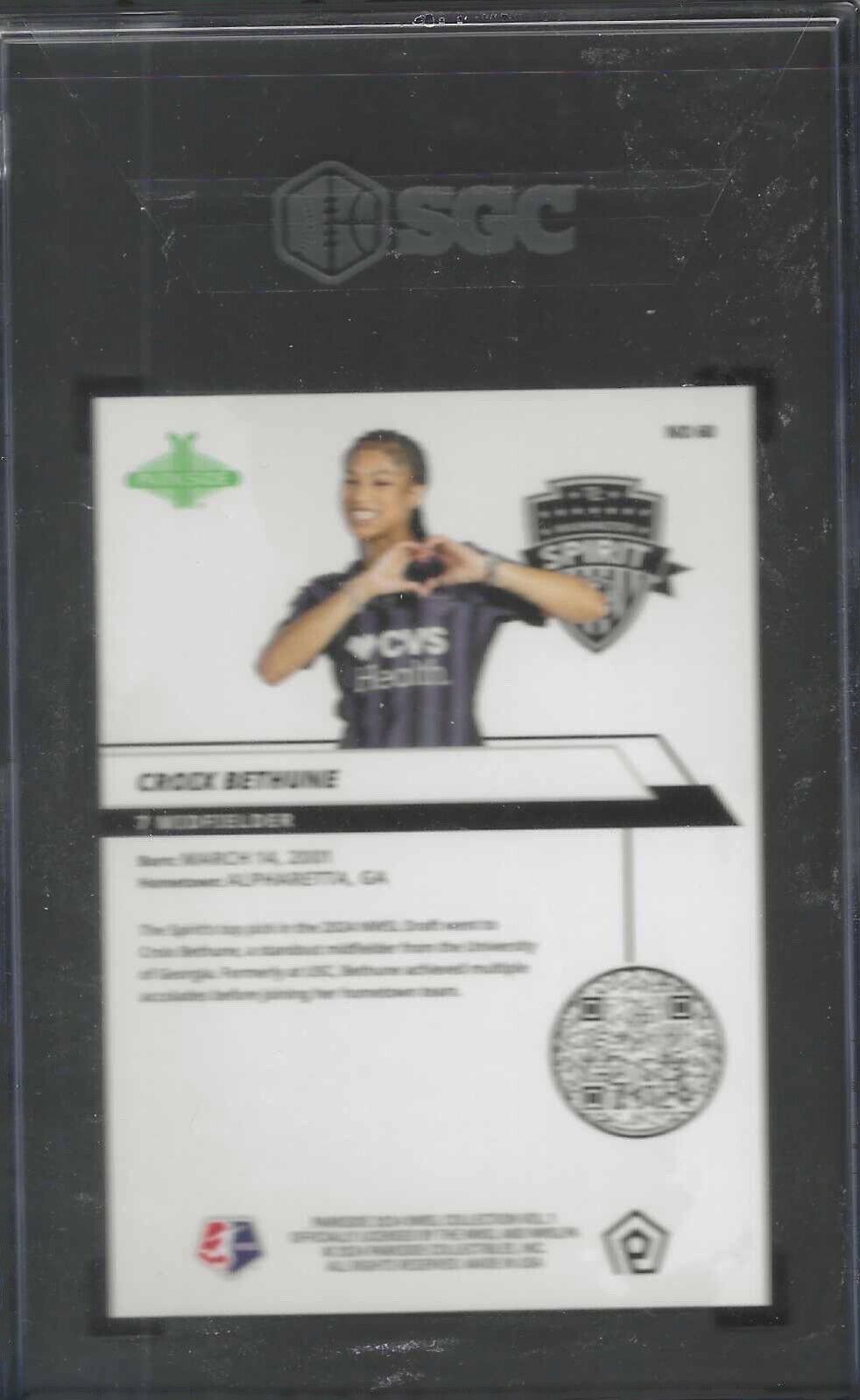 CROIX BETHUNE 2024 PARKSIDE NWSL ROOKIE RC SGC 10 GEM MINT #60