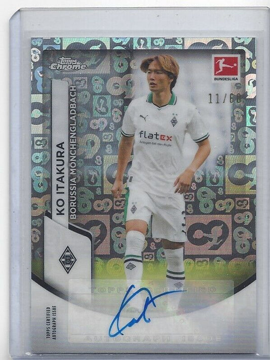 KO ITAKURA 2023-24 TOPPS CHROME BUNDESLIGA 60 YEARS REFRACTOR AUTO #D 11/60