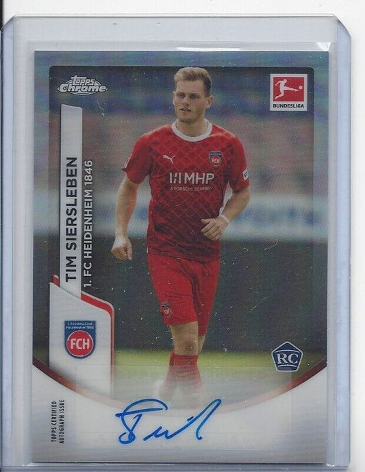TIM SIERSLEBEN 2023-24 TOPPS CHROME BUNDESLIGA HEIDENHEIM REFRACTOR AUTO RC