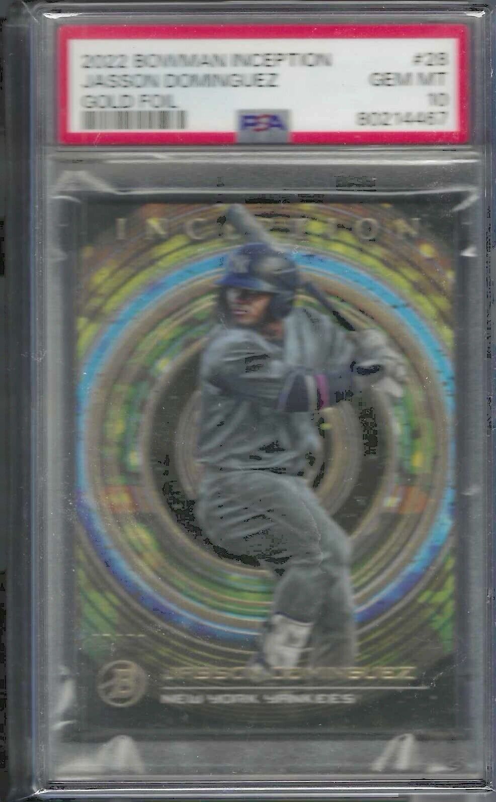 JASSON DOMINGUEZ 2023 BOWMAN INCEPTION GOLD FOIL PROSPECT /50 PSA 10 GEM POP 4
