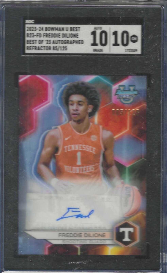 FREDDIE DILIONE 2023-24 BOWMANS BEST REFRACTOR AUTO /125 SGC 10 w/ 10 AU POP 1/1
