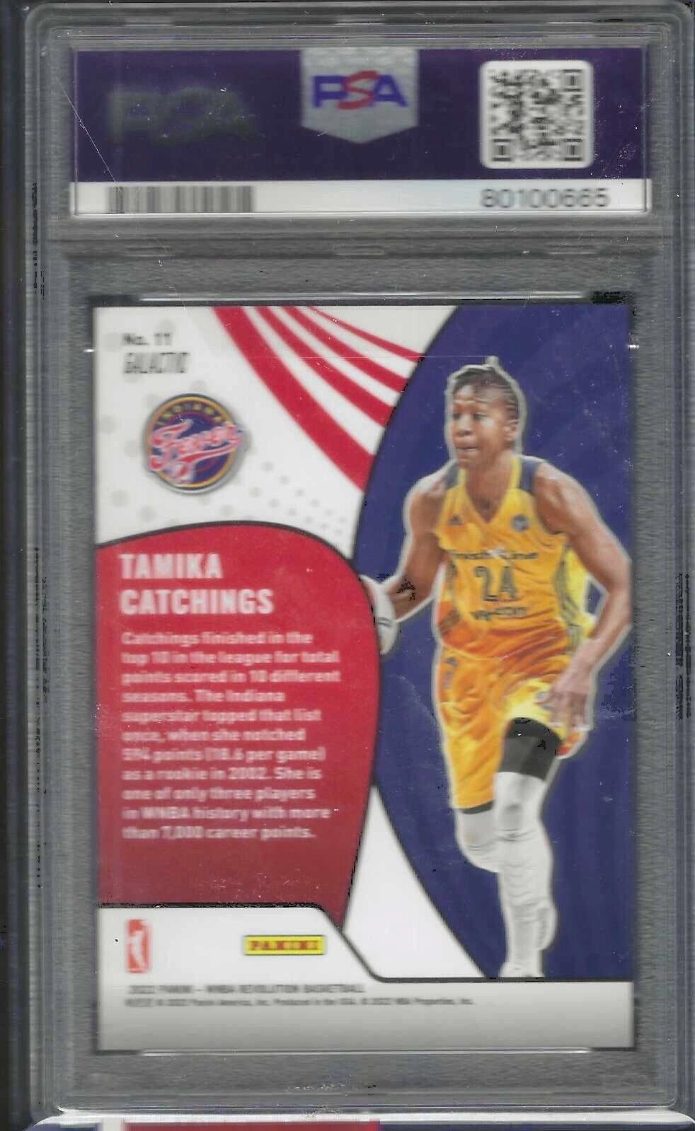TAMIKA CATCHINGS 2022 PANINI REVOLUTION WNBA VORTEX GALACTIC #11 PSA 10 POP 1/1