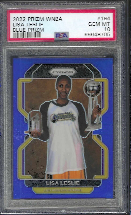 LISA LESLIE 2022 PANINI PRIZM NBA BLUE PRIZM /149 PSA 10 GEM MINT POP 2