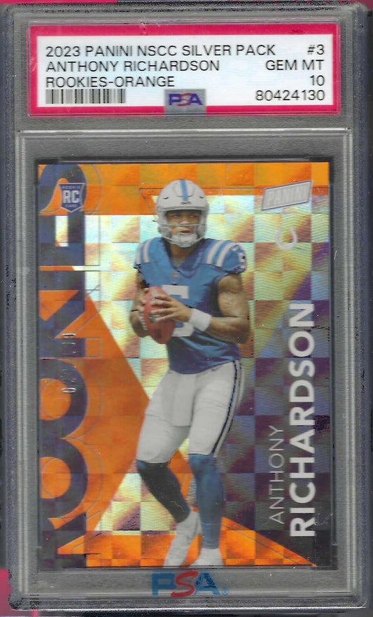 ANTHONY RICHARDSON 2023 PANINI NSCC SILVER PACK ORANGE ROOKIE RC /199 PSA 10 GEM