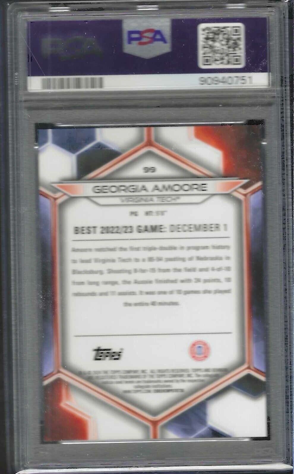 GEORGIA AMOORE 2023 BOWMAN U BEST YELLOW REFRACTOR /75 PSA 10 GEM MINT POP 3