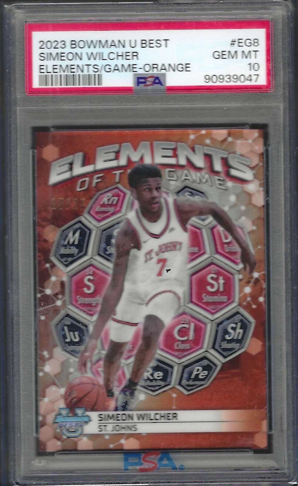 SIMEON WILCHER 2023 BOWMAN U BEST ELEMENTS OF THE GAME ORANGE /25 PSA 10 POP 1/1