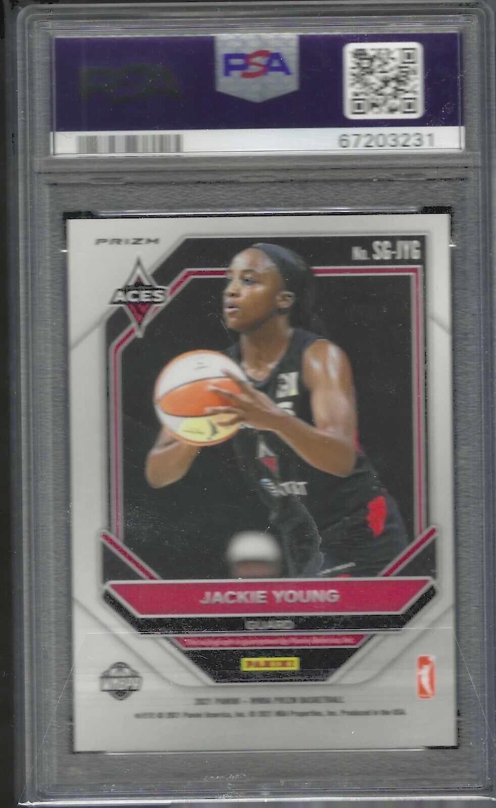 JACKIE YOUNG 2021 PANINI PRIZM WNBA GREEN PRIZM AUTO PSA 10 GEM w/ 10 AU POP 1/1