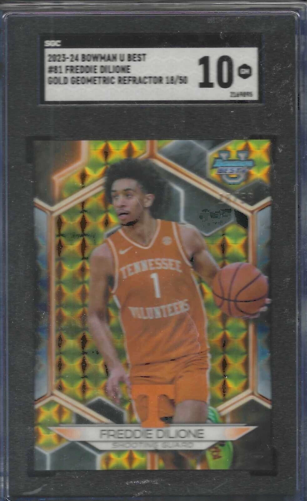 FREDDIE DILIONE 2023-24 BOWMANS BEST GOLD GEOMETRIC /50 SGC 10 GEM MINT POP 1/1