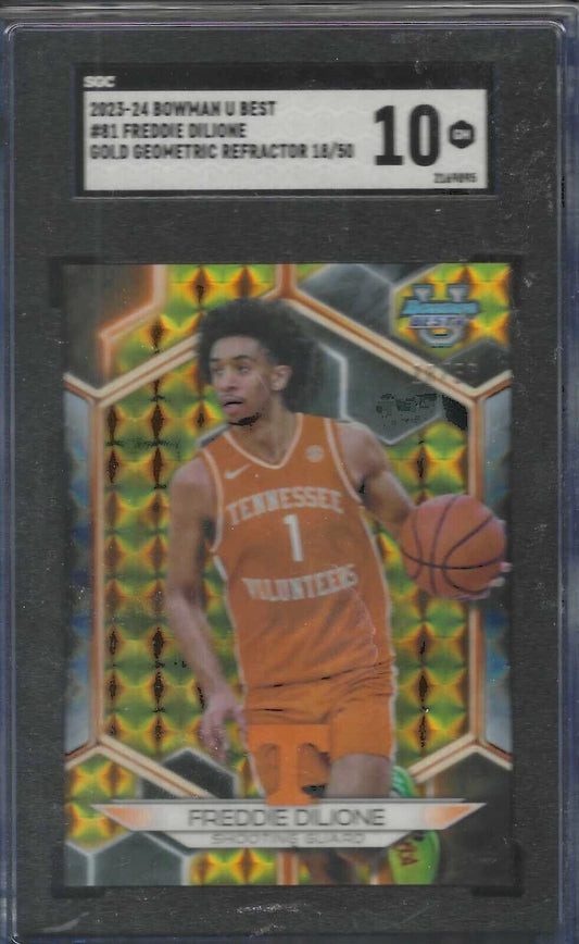 FREDDIE DILIONE 2023-24 BOWMANS BEST GOLD GEOMETRIC /50 SGC 10 GEM MINT POP 1/1