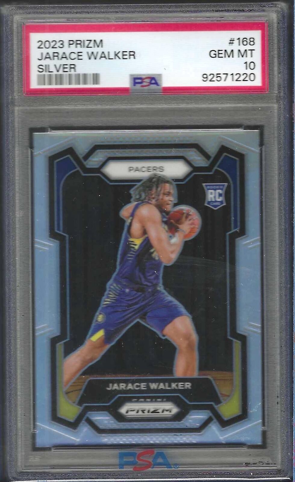 JARACE WALKER 2023 PANINI PRIZM SILVER PRIZM ROOKIE RC #168 PSA 10 GEM MINT