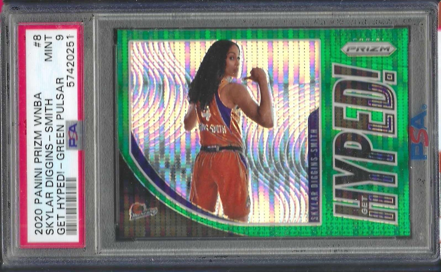 SKYLAR DIGGINS-SMITH 2020 PANINI PRIZM WNBA HYPED GREEN PULSAR /25 PSA 9 POP 3