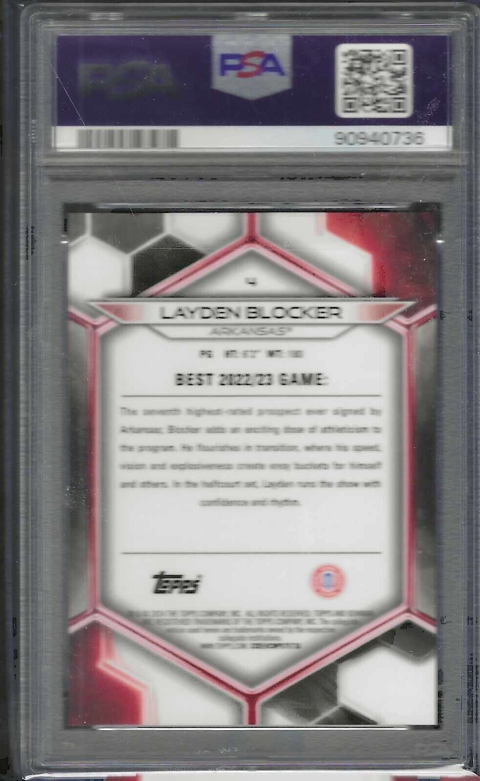 LAYDEN BLOCKER 2023 BOWMAN U BEST ORANGE REFRACTOR /25 PSA 10 GEM MINT POP 1/1