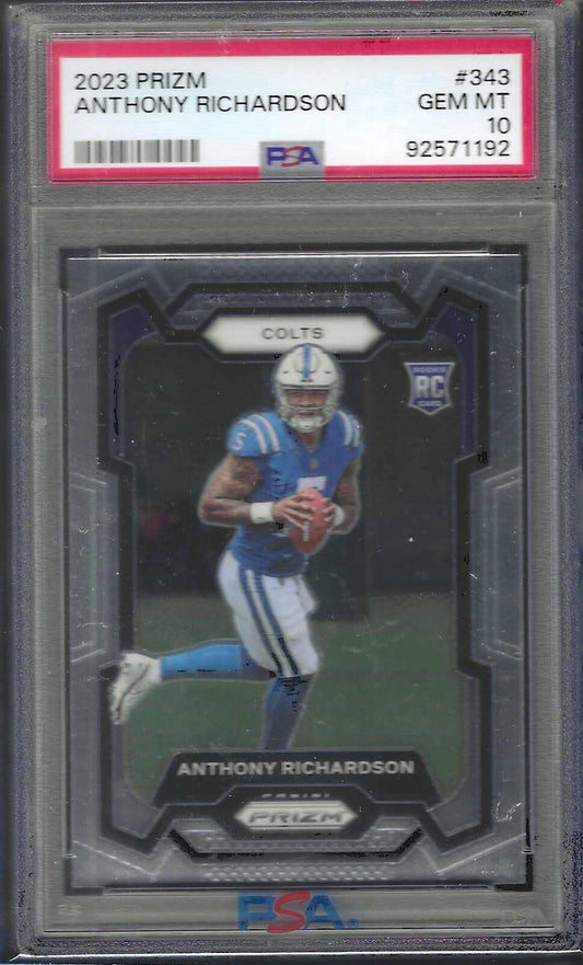 ANTHONY RICHARDSON 2023 PANINI PRIZM ROOKIE RC #343 PSA 10 GEM MINT