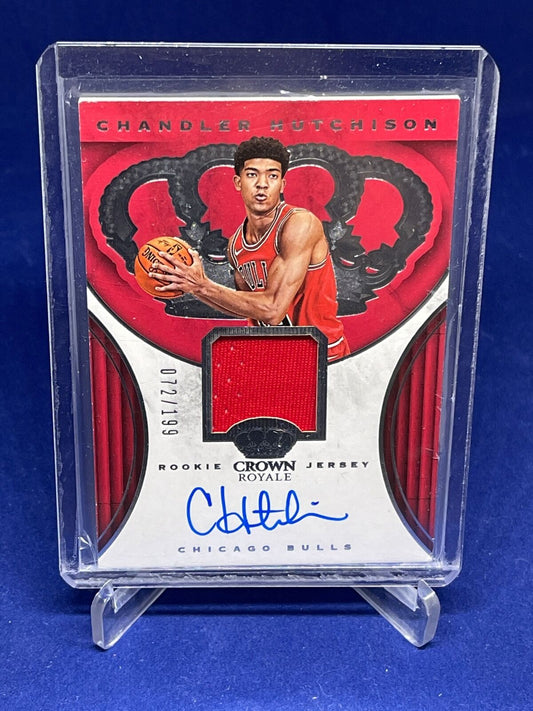 CHANDLER HUTCHINSON 2018-19 PANINI CROWN ROYALE JERSEY AUTO RC #D /199