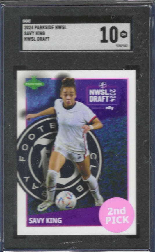 SAVY KING 2024 PARKSIDE NWSL DRAFT ROOKIE RC SGC 10 GEM MINT