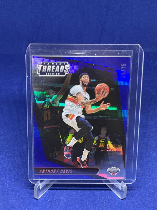 ANTHONY DAVIS 2018-19 PANINI THREADS BLUE #D 5/75