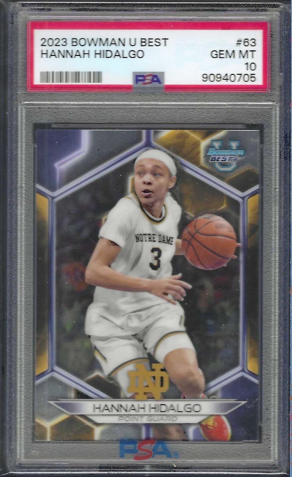 HANNAH HIDALGO 2023 BOWMAN U BEST PROSPECT #63 PSA 10 GEM MINT