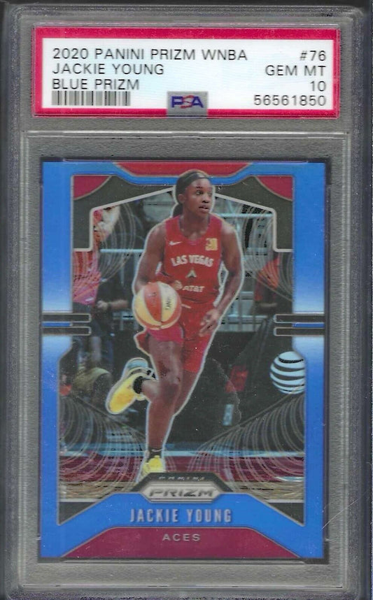 JACKIE YOUNG 2020 PANINI PRIZM WNBA BLUE PRIZM /149 PSA 10 GEM MINT POP 2