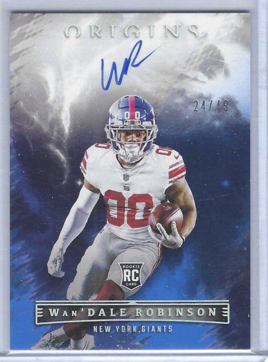 WAN'DALE ROBINSON 2022 PANINI ORIGINS BLUE ON CARD ROOKIE AUTO RC #D 24/49