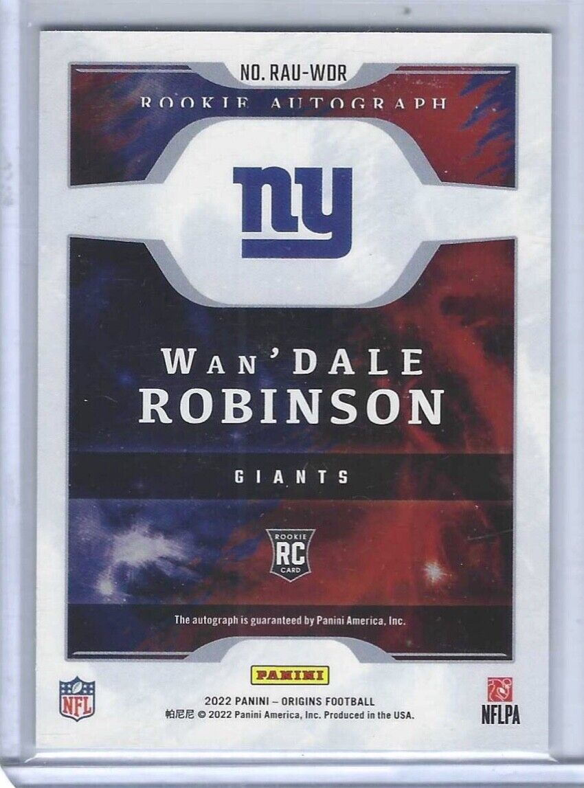 WAN'DALE ROBINSON 2022 PANINI ORIGINS BLUE ON CARD ROOKIE AUTO RC #D 24/49